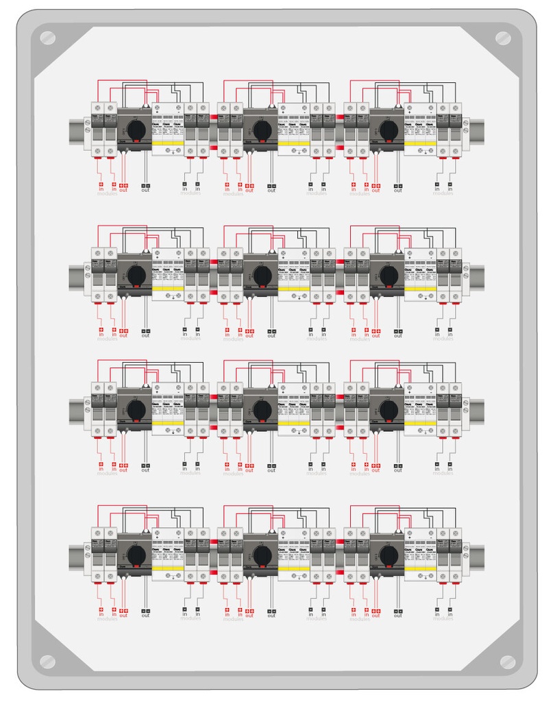 ARMARIO CONEXIÓN 1000V PV - 12 MPPT 2 STRING FUS 15A - SECCIONADOR 25A + PROTECTOR SOBRETENSIONES CLASE II