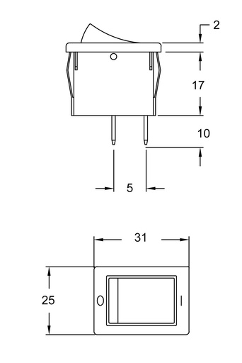 [IL902R] INTERRUPTOR TECLA LUMINOSO 2P ROJO