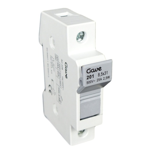 [201] PORTAFUSIBLE  8,5X31,5 1P 20A.CARRIL DIN