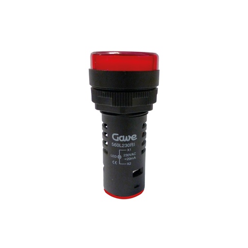 [560L230RI] PILOTO MULTILED D. 22,5MM 230V ROJO INTERMITENTE GAVE