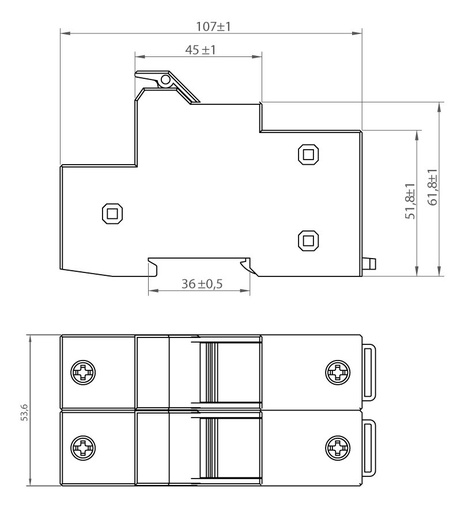 [222] PORTAFUSIBLE GAVE 14X51 2P 50A.RAIL DIN