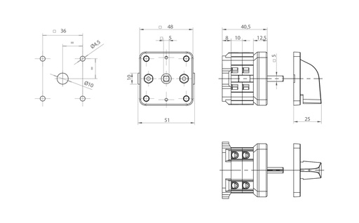 [A-6202000] CONMUTADOR  2P 2 POS.25A.D0