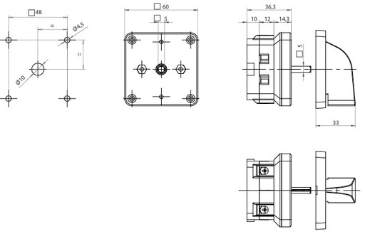 [A-6104100] CONMUTADOR  1P 2 POS.40A.D1