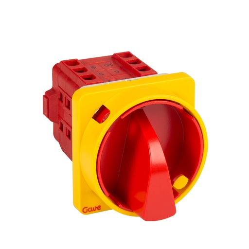 [ABG533100] INTERRUPTOR GAVE 4P 32A D1 BLOQUEO CANDADO ROJO/AMARILLO + AUXILIAR 1NA+1NC 12A