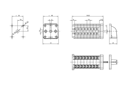 [A-6020000] CONMUTADOR GAVE SIN 0 3P 5 POS.12A.D0