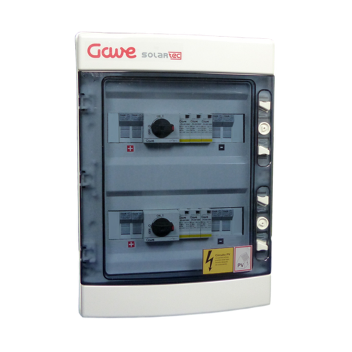 [STM21025P15S] CAJA MODULAR CONEXION PV 2 STR. FUS. 15A + PROT.SOBRETENSION II+INTERRUPTOR DOS CIRCUITOS
