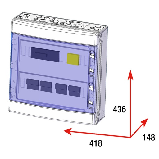 [STM61080P12] CAJA MODULAR CONEXION PV 6 STR. FUS. 12A + PROT.SOBRETENSION II
