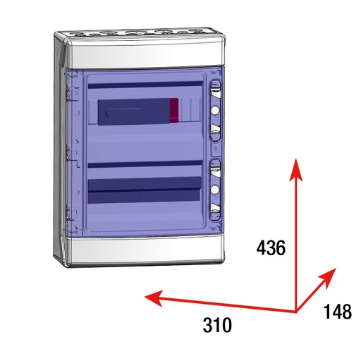 [STM60280P15] CAJA MODULAR CONEXIÓN PV - 6STR.FUS 15A + PROTECTOR SOBRETENSION UN 220V