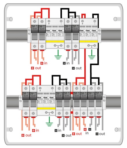 [STM210NSP12S/3] CAJA MOD.2STR.1000V FUS12A 3MPPT SALIDAS INDIVIDUALES