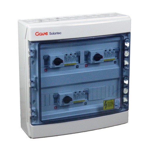[STM11025P15/3] CAJA MODULAR CONEXIÓN PV - 1STRINGS 1000V 25A FUS15A 3MPPT SALIDAS INDIVIDUALES