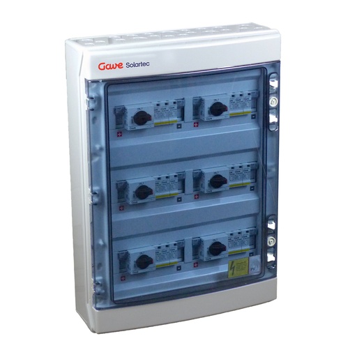[STM11025P20/6] CAJA DE PROTECCIONES DE CONTINUA CC GAVE PARA FOTOVOLTAICA PV 6MPPT - 1STRING FUS 20A + PROTECTOR SOBRETENSION II