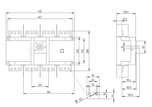 [55AC4120] INTERRUPTOR SECCIONADOR 4P x 1250A GAVE