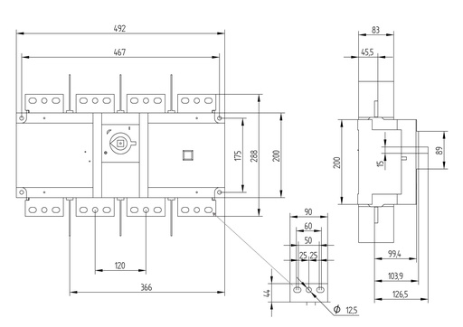 [55AC4160] INTERRUPTOR SECCIONADOR 4P x 1600A GAVE